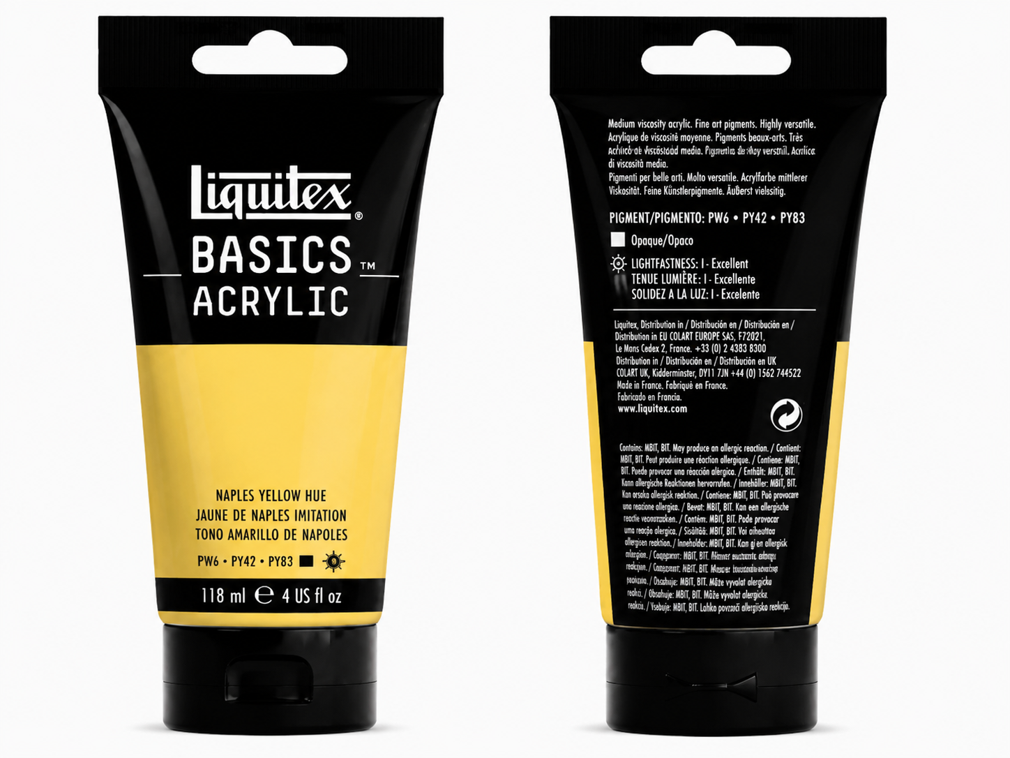 Liquitex Basics Acrylic Paint Naples yellow Hue 118ml