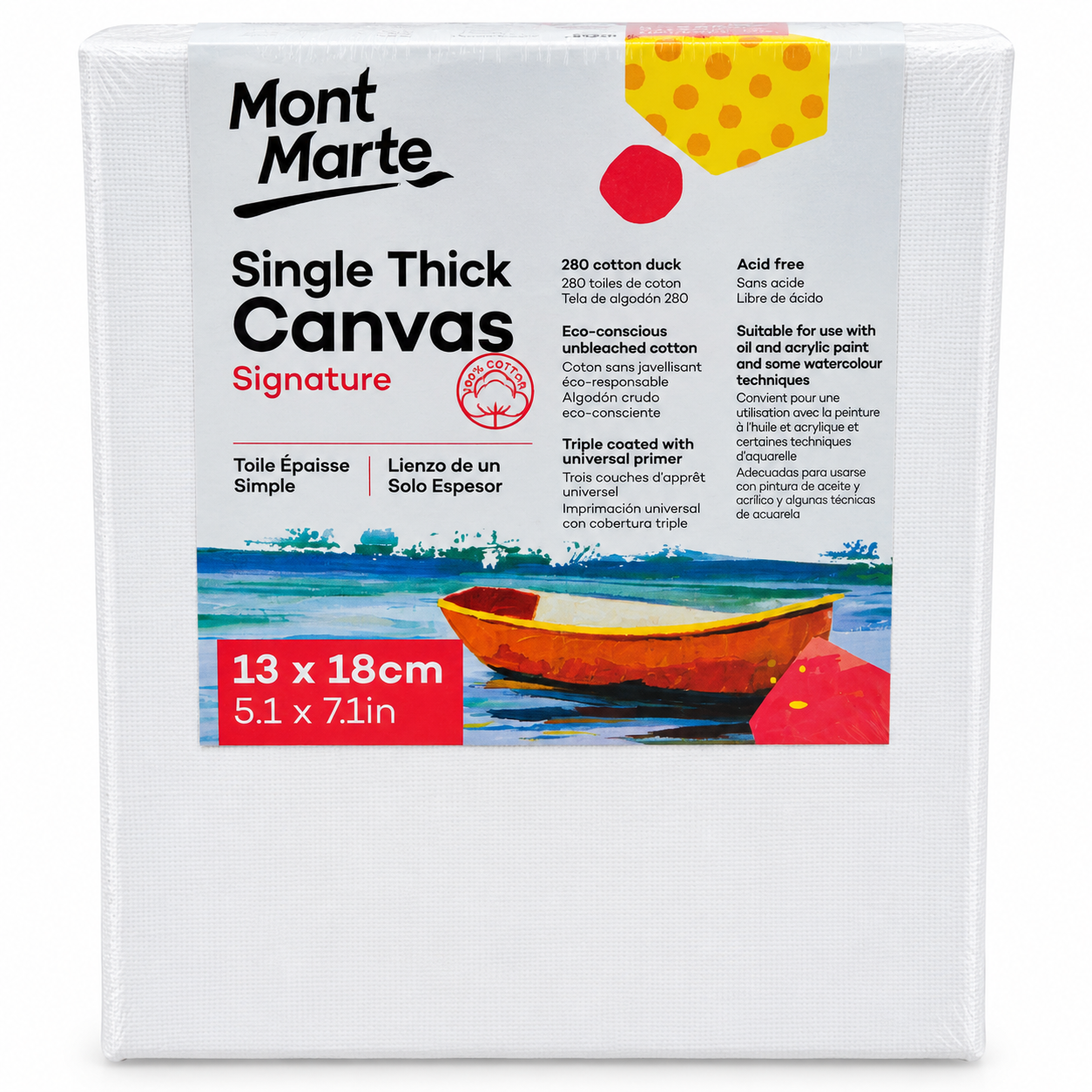 Mont Marte Single Thick Canvas 13 x 18cm