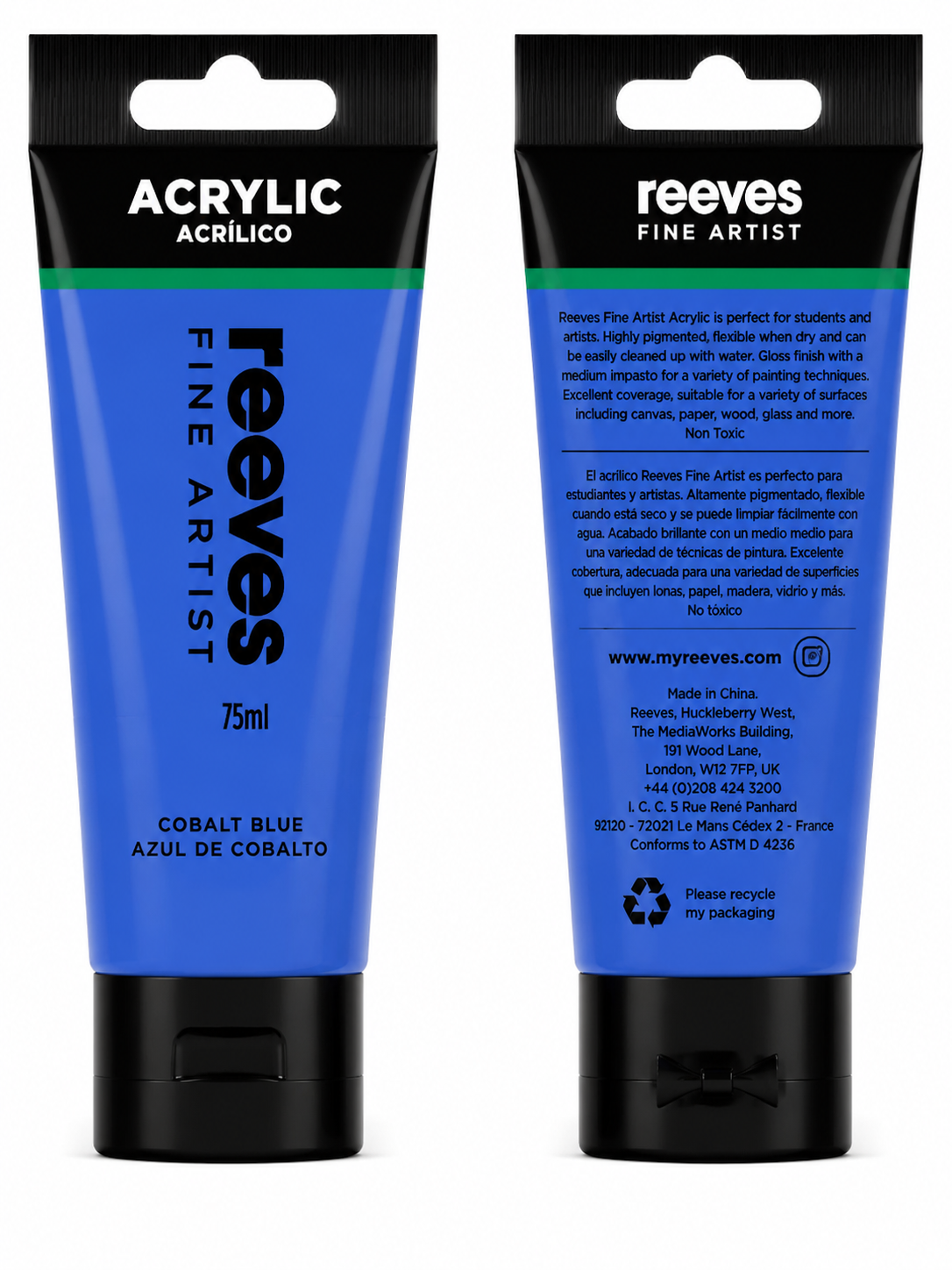 Reeves Acrylic Paint 75ml Cobalt Blue