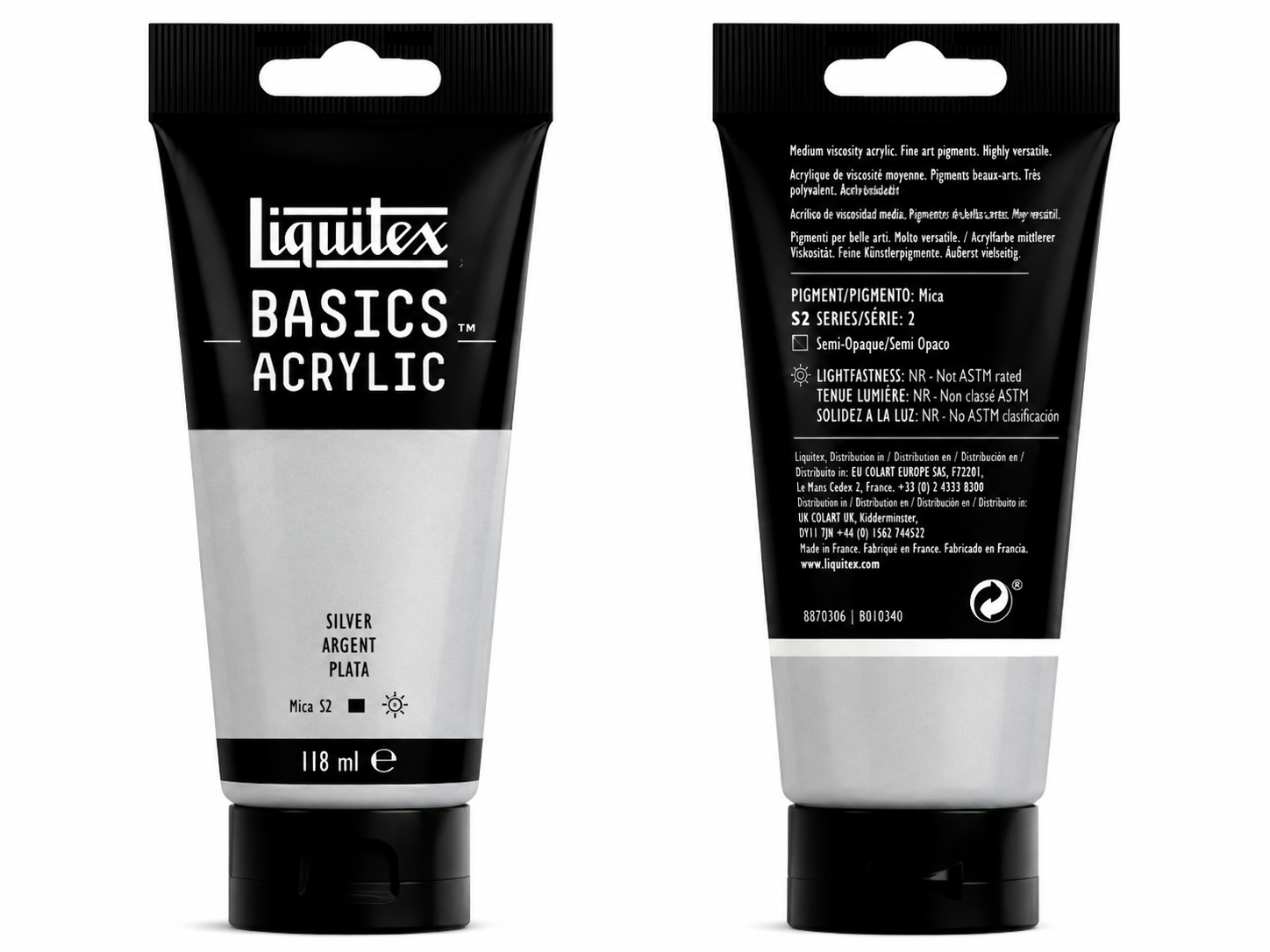 Liquitex Basics Acrylic Paint Silver Argenta 118ml