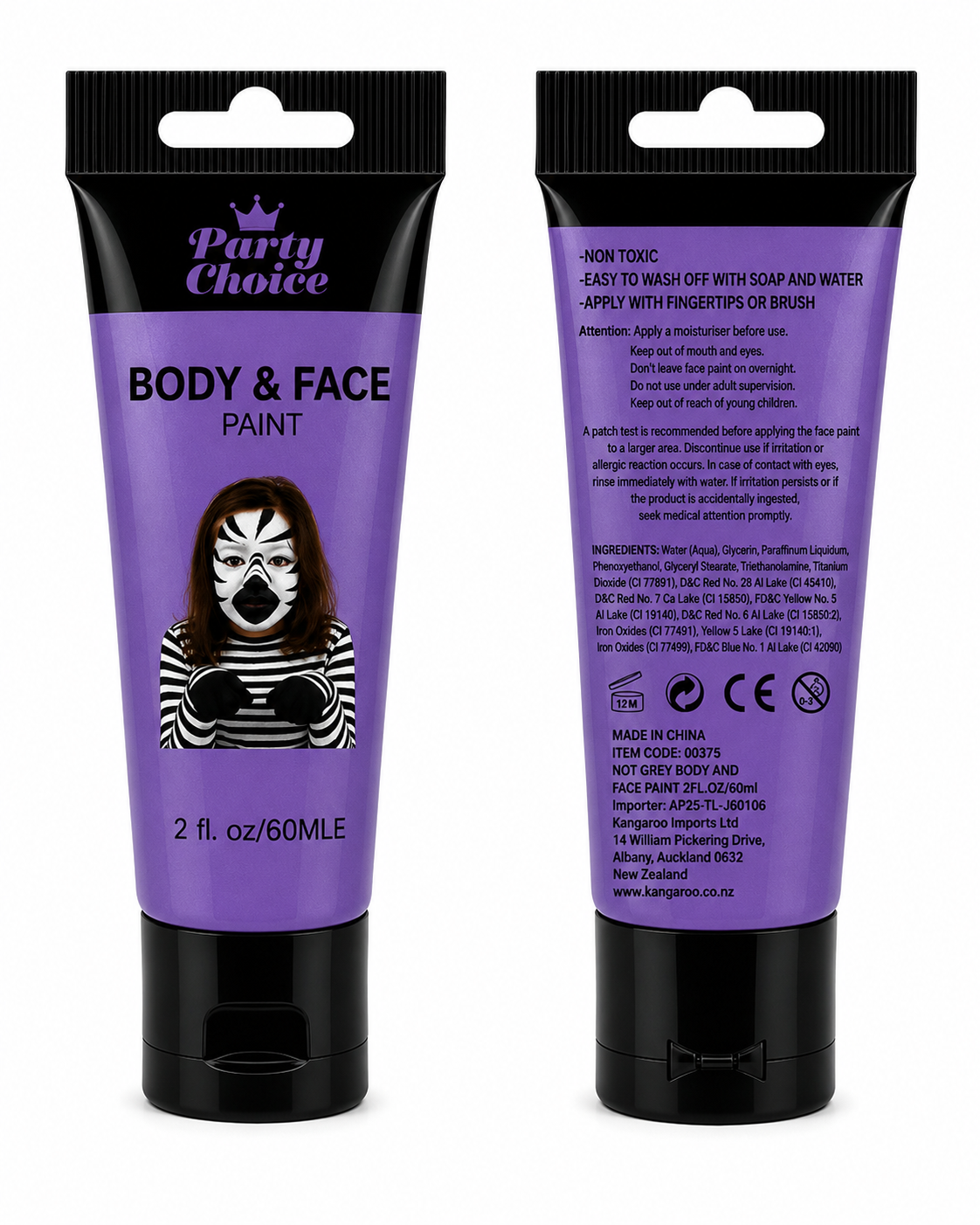 Party Choice Body & Face Paint 60ml - Purple