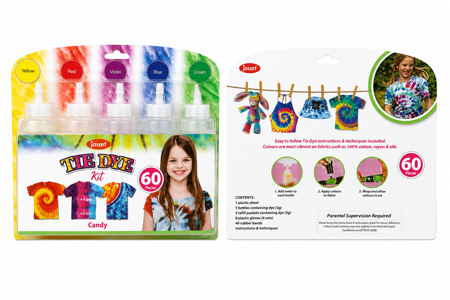 Jasart Tie Dye Kit Candy 60 Pieces