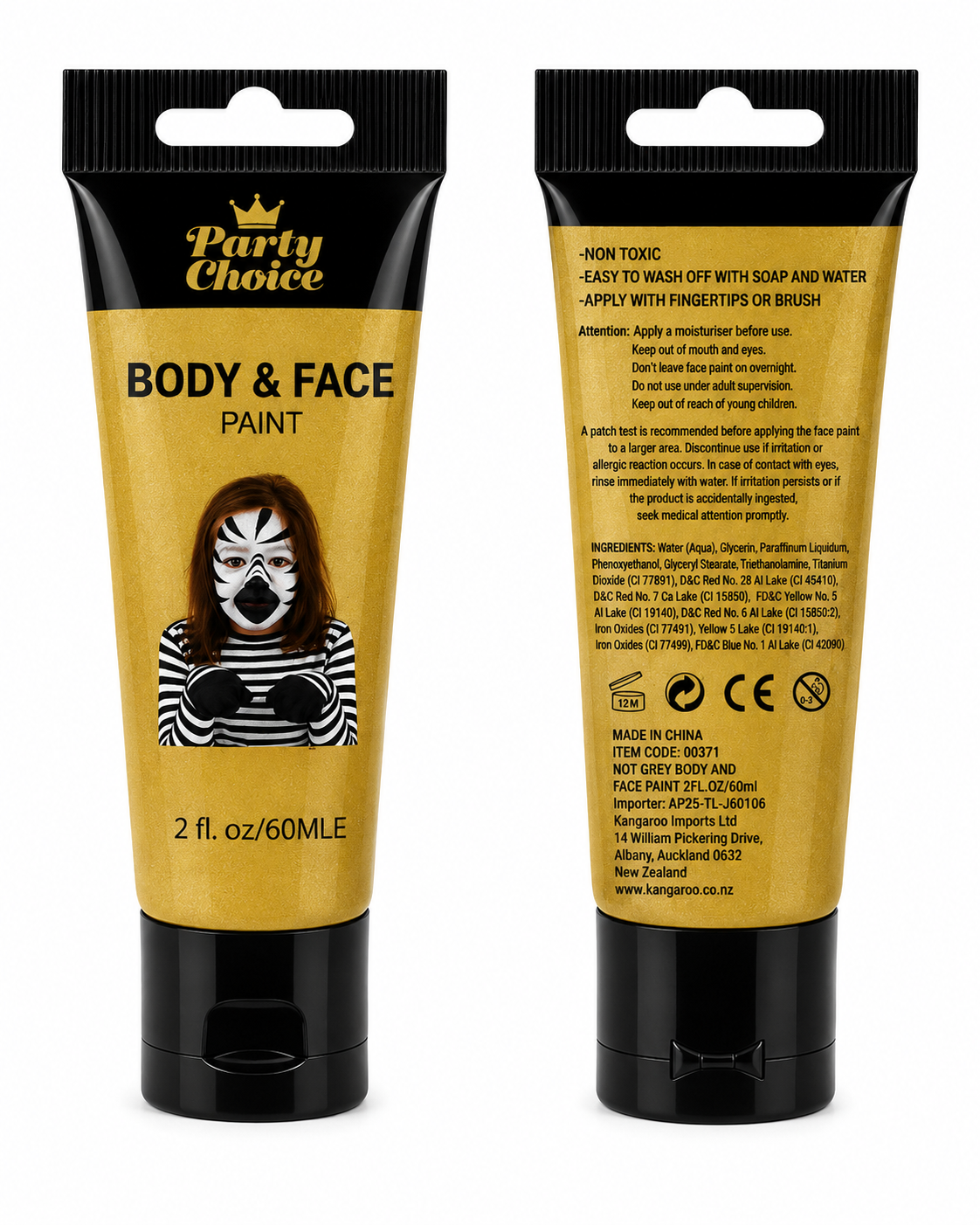 Party Choice Body & Face Paint 60ml - Gold