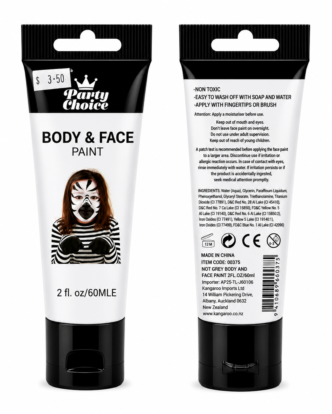 Party Choice Body & Face Paint 60ml - White