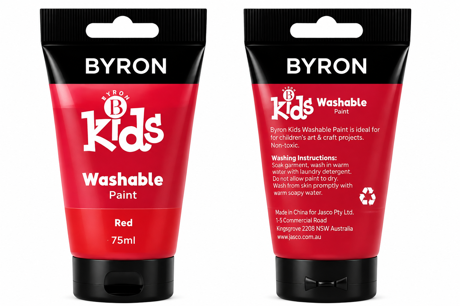 BYRON Kids Washable Paint 75ml Red
