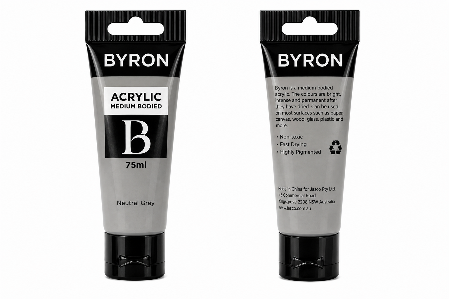 Byron Acrylic Paint 75ml Neutral Grey