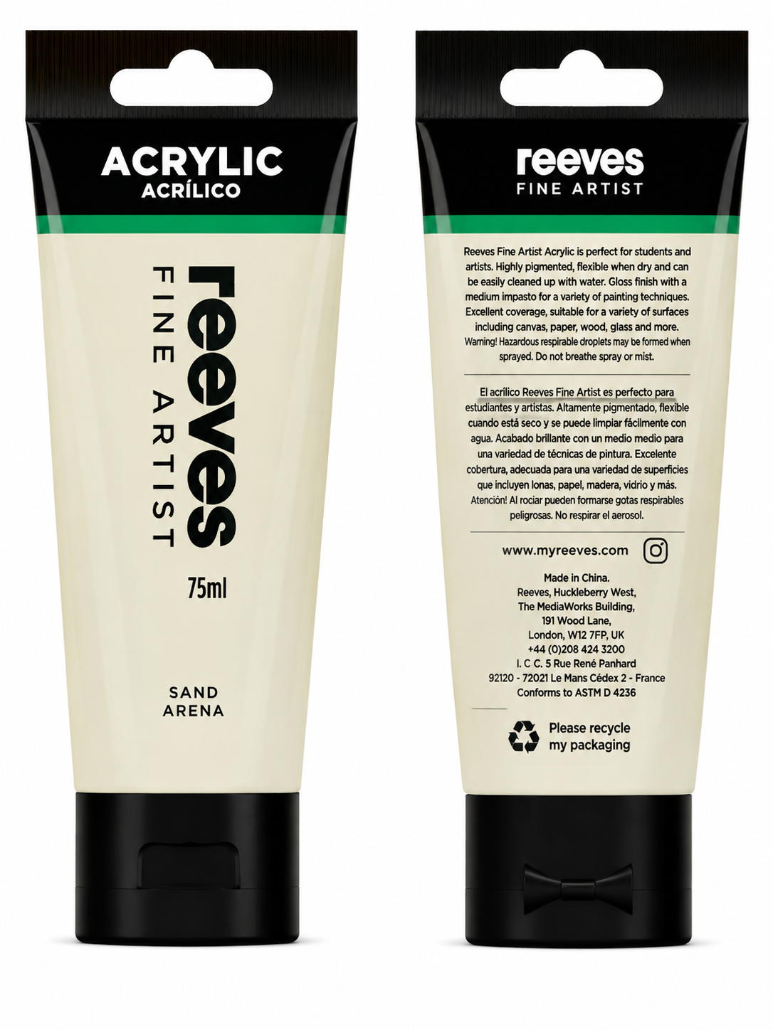 Reeves Acrylic Paint 75ml Sand Arena