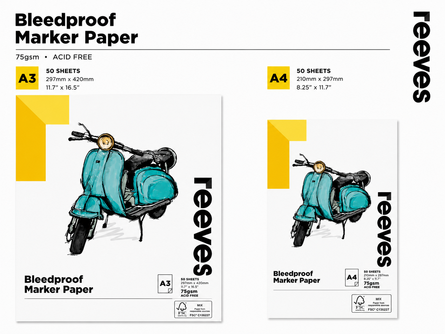 Reeves Bleedproof Marker Paper Pad