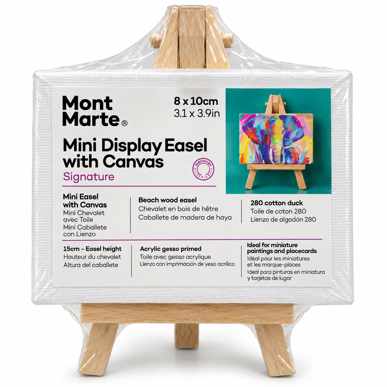 Mont Marte Signature Mini Display Easel with Canvas 8 x 10cm