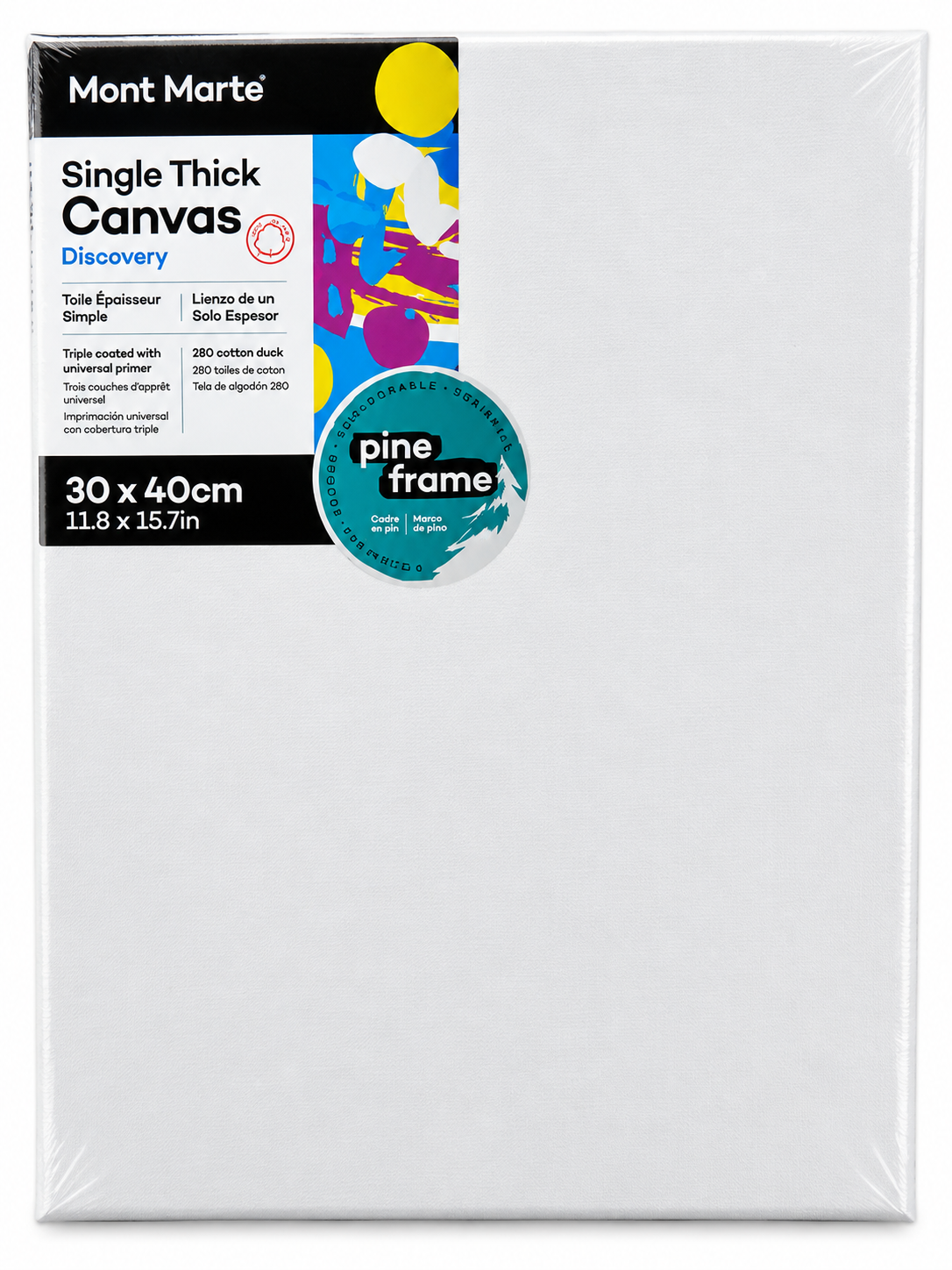 Mont Marte Single Thick Canvas 30 x 40cm