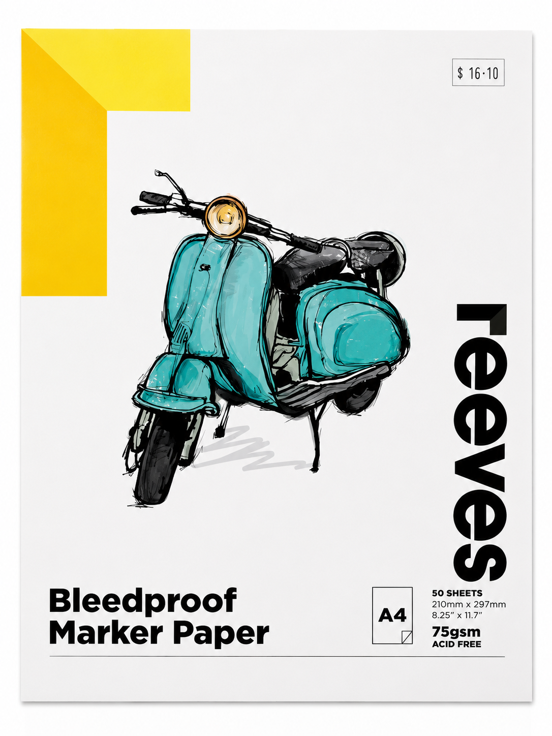 Reeves Bleedproof Marker Paper Pad A4 75gsm 50 Sheets
