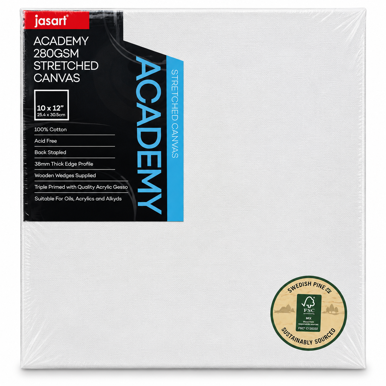 Jasart Academy 280GSM Stretched Canvas 10 x 12in