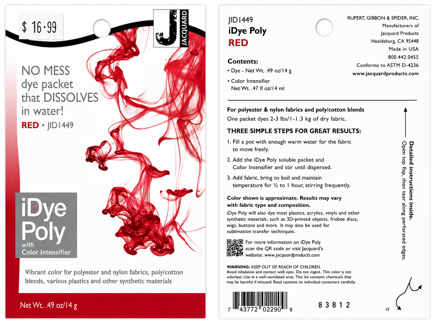 Jacquard iDye Poly Red 14g