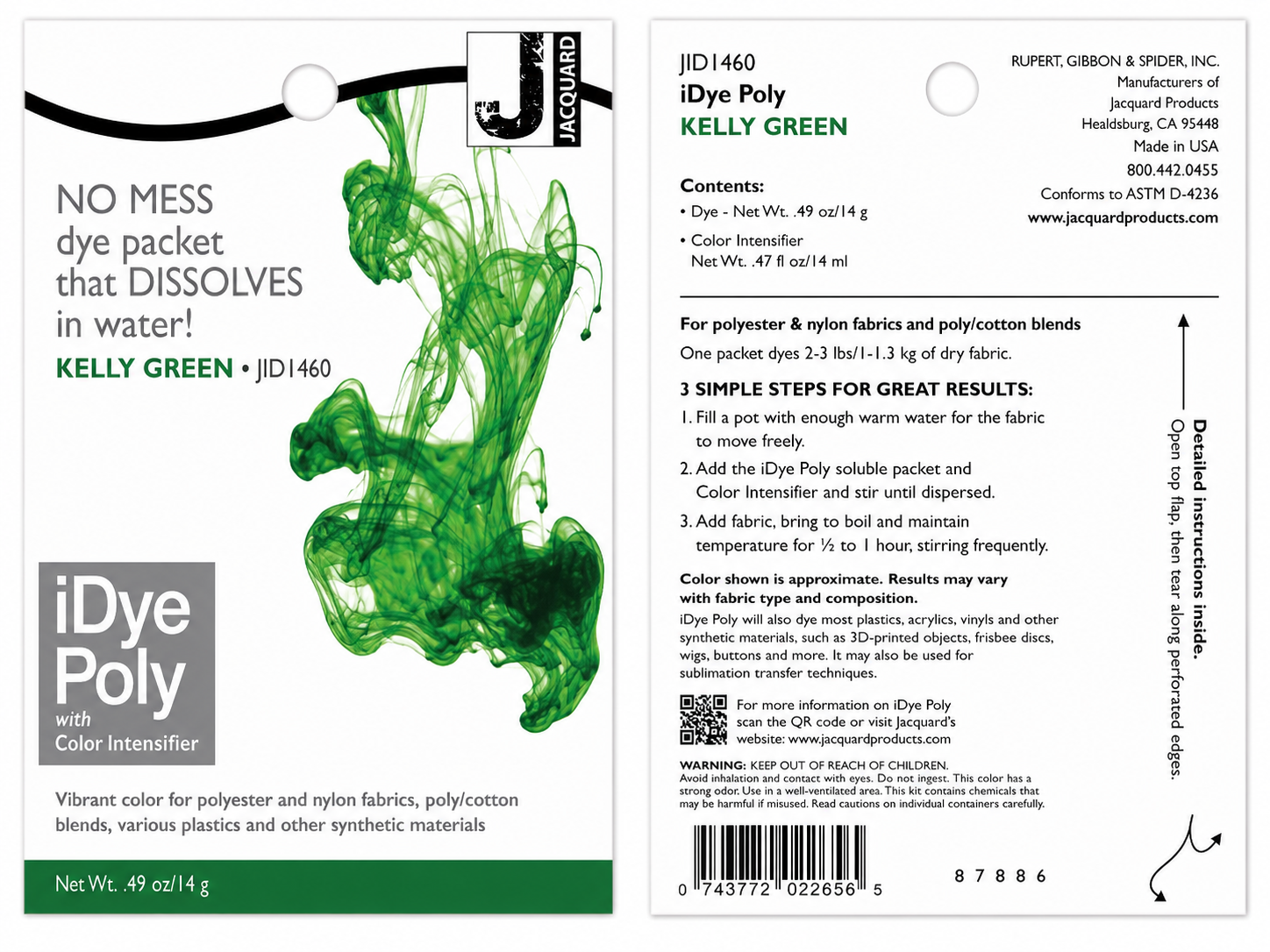 Jacquard iDye Poly Kelly Green 14g